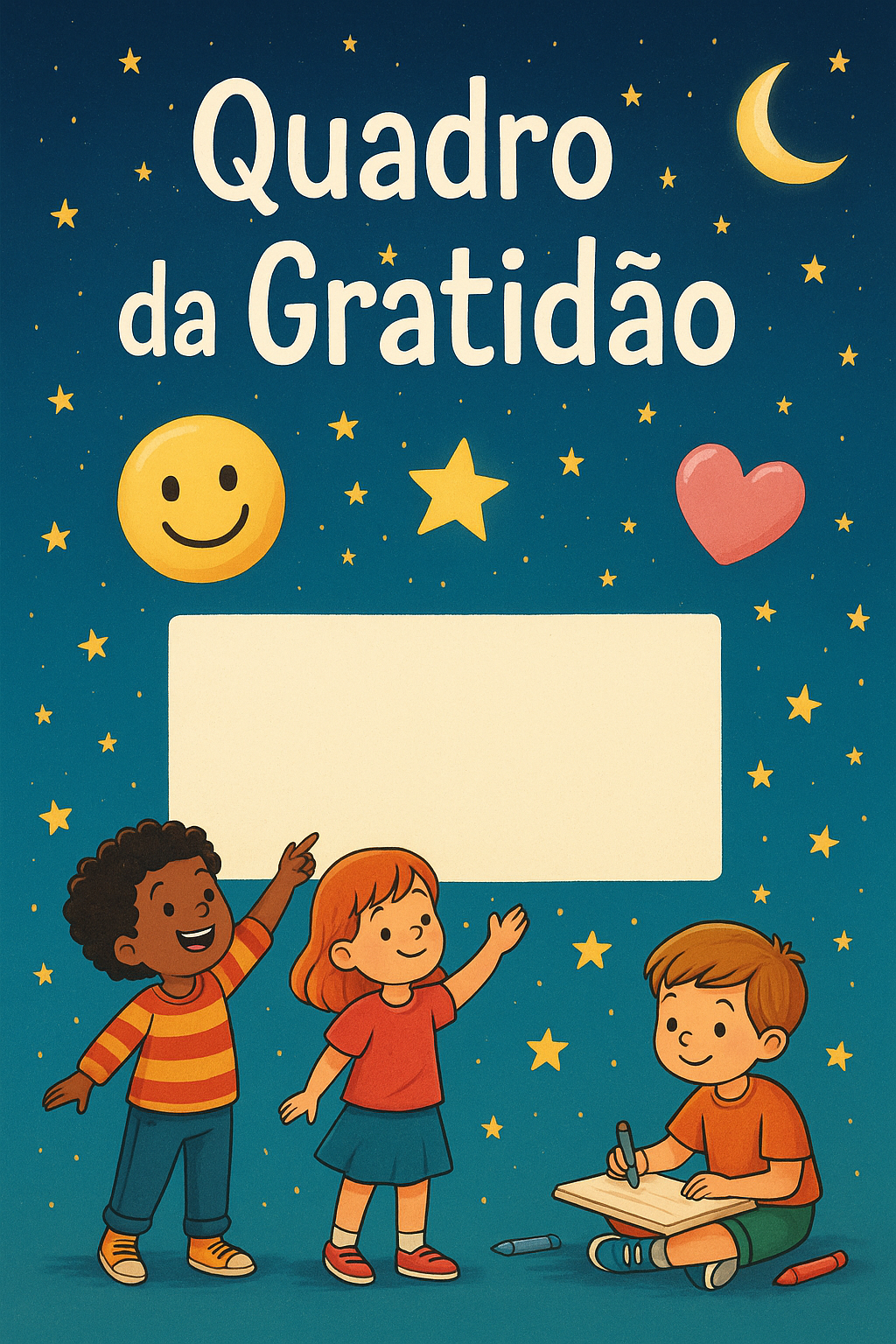 Quadro da gratidão para crianças
